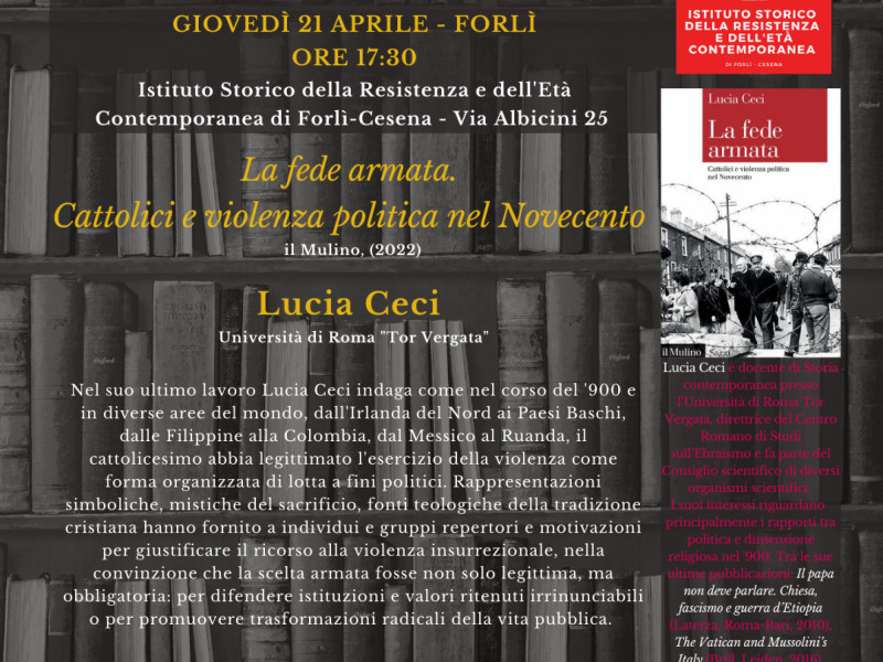 Parliamone con l'autrice: il 21 Aprile a Forlì Lucia Ceci